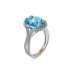 Aquamarine & Diamond Ring - Dracakis Jewellers