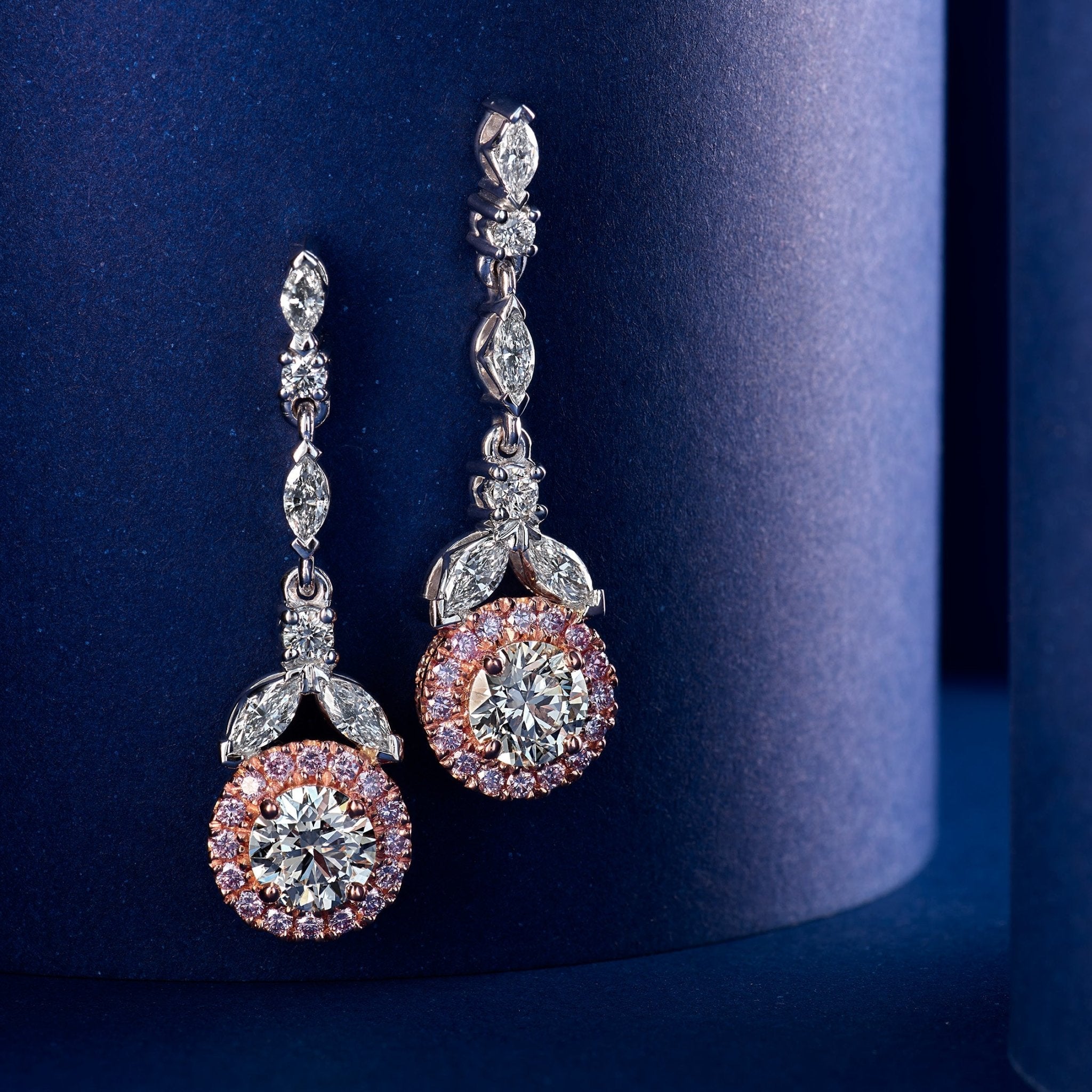 Argyle Pink & White Diamond Earrings - Dracakis Jewellers
