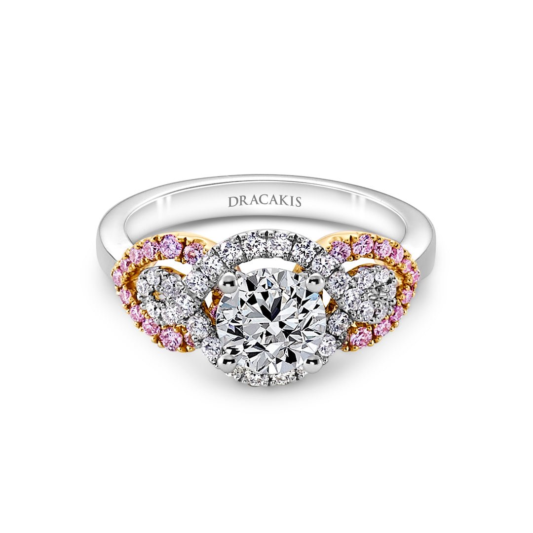 Australian Pink & White Diamond Engagement Ring - Dracakis Jewellers