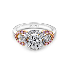 Australian Pink & White Diamond Engagement Ring - Dracakis Jewellers