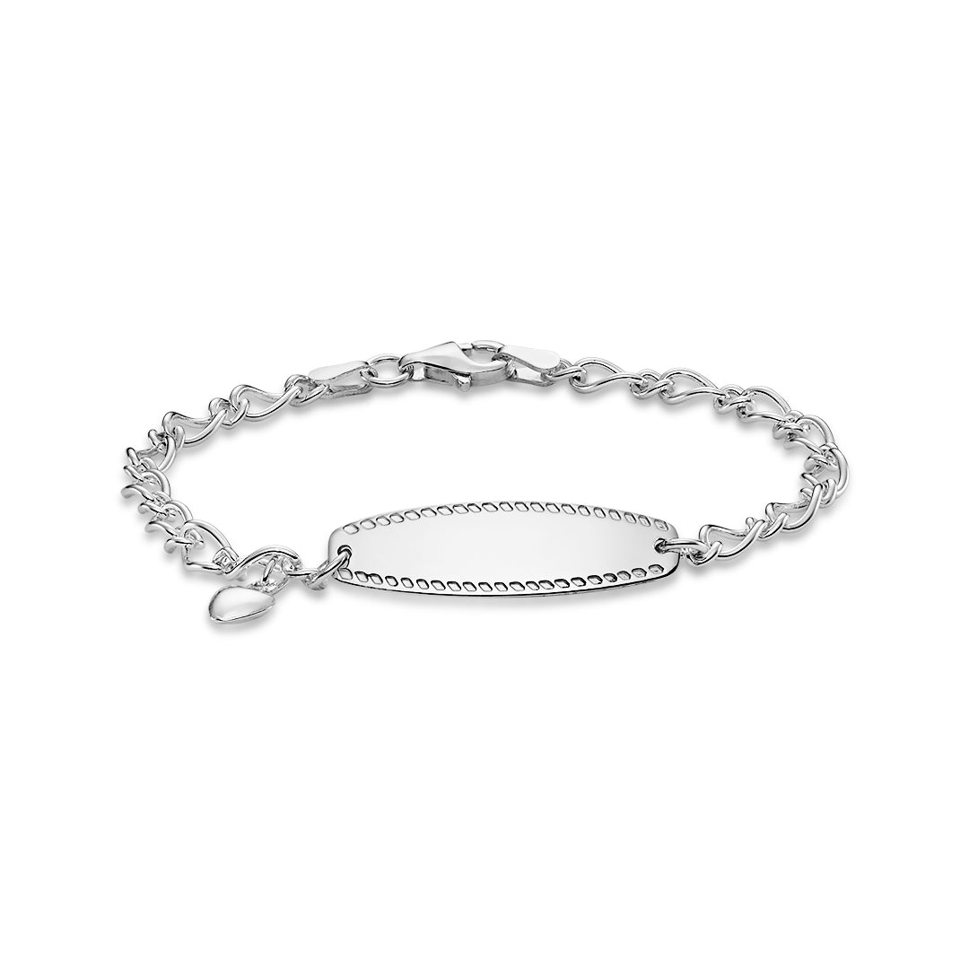 Baby ID Bracelet with Heart Charm - Dracakis Jewellers