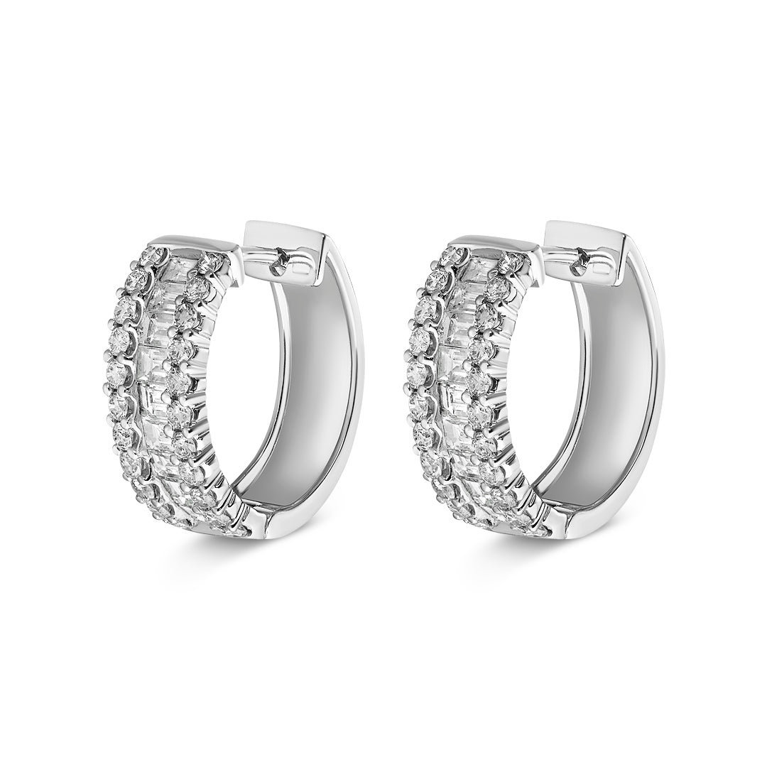 Baguette & Round Diamond Earrings - Dracakis Jewellers