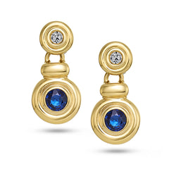 Blue Sapphire & Diamond Earrings - Dracakis Jewellers
