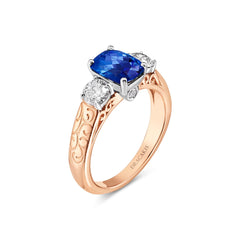 Blue Sapphire & Diamond Engagement Ring - Dracakis Jewellers