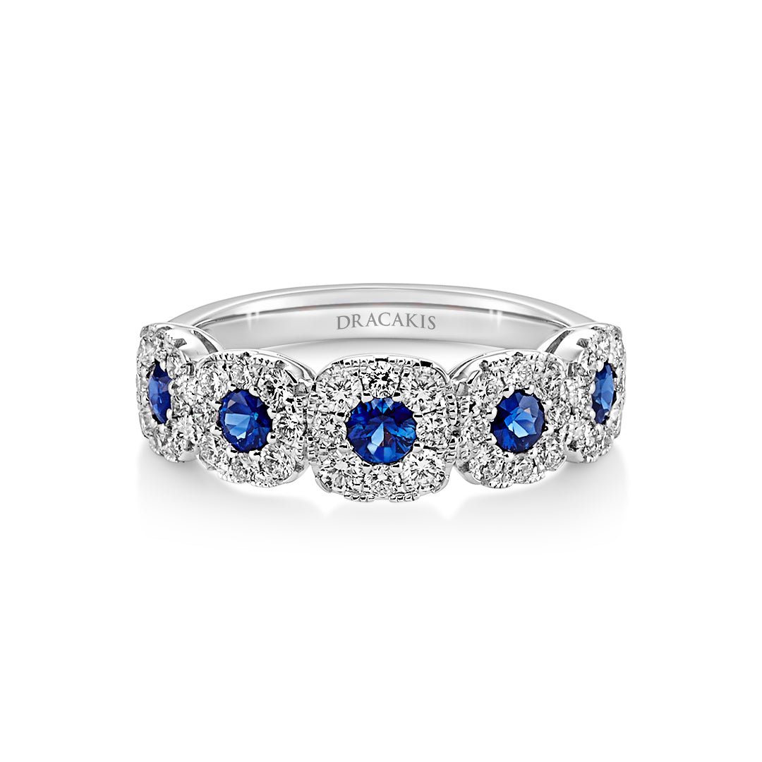 Blue Sapphire & Diamond Ring - Dracakis Jewellers