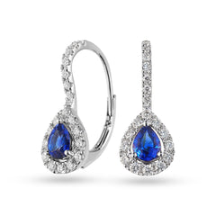Blue Sapphire & Diamond Earrings - Dracakis Jewellers