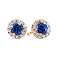 Blue Sapphire & Diamond Earrings - Dracakis Jewellers