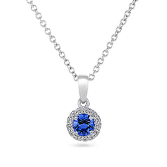 Blue Sapphire & Diamond Pendant - Dracakis Jewellers