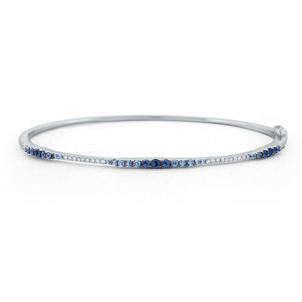 Blue Sapphire & Diamond Ombré Bangle - Dracakis Jewellers