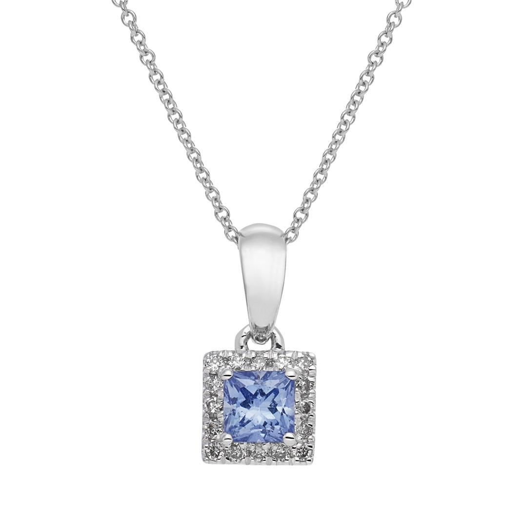 Blue Sapphire & Diamond Pendant - Dracakis Jewellers