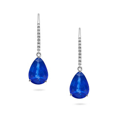 Blue Sapphire & Diamond Earrings - Dracakis Jewellers