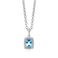 Blue Topaz & Diamond Pendant - Dracakis Jewellers