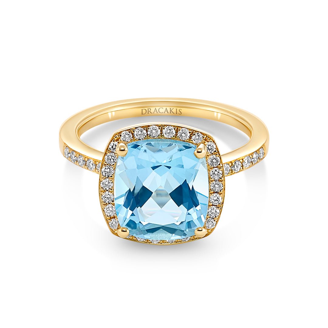 Blue Topaz & Diamond Ring - Dracakis Jewellers