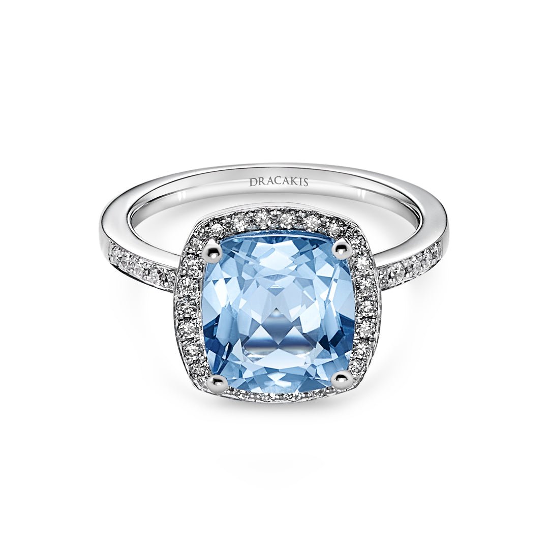 Blue Topaz & Diamond Ring - Dracakis Jewellers