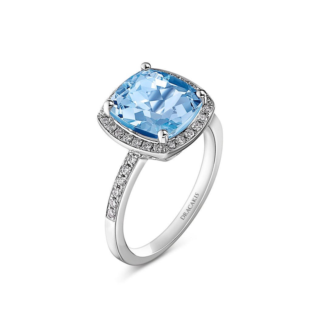 Blue Topaz & Diamond Ring - Dracakis Jewellers