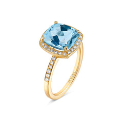 Blue Topaz & Diamond Ring - Dracakis Jewellers