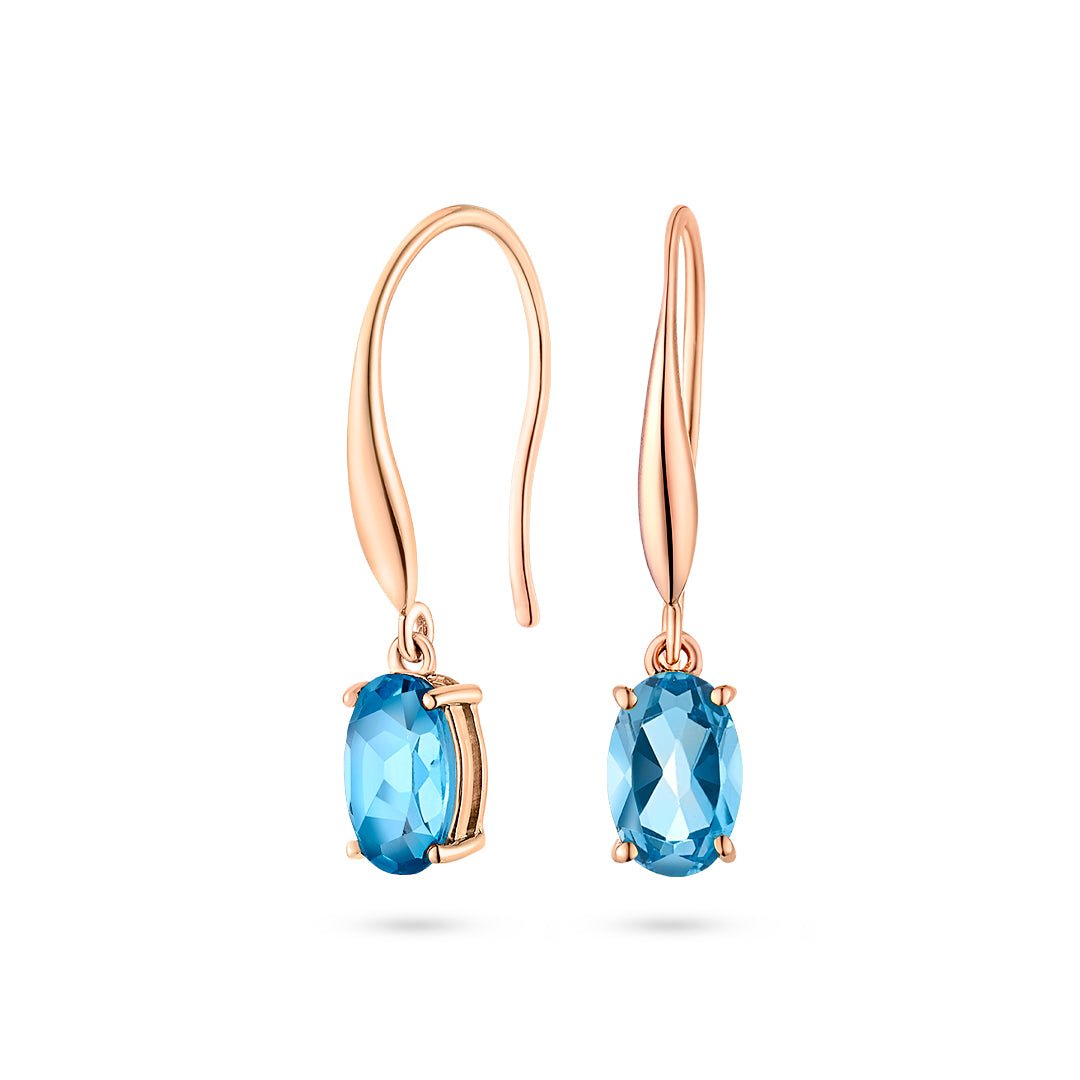 Blue Topaz Drop Earrings - Dracakis Jewellers