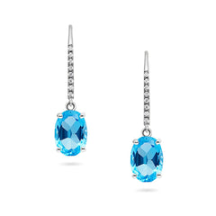 Blue Topaz & Diamond Earrings - Dracakis Jewellers