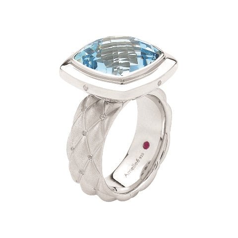 Blue & White Topaz Cocktail Ring - Dracakis Jewellers
