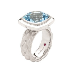 Blue & White Topaz Cocktail Ring - Dracakis Jewellers