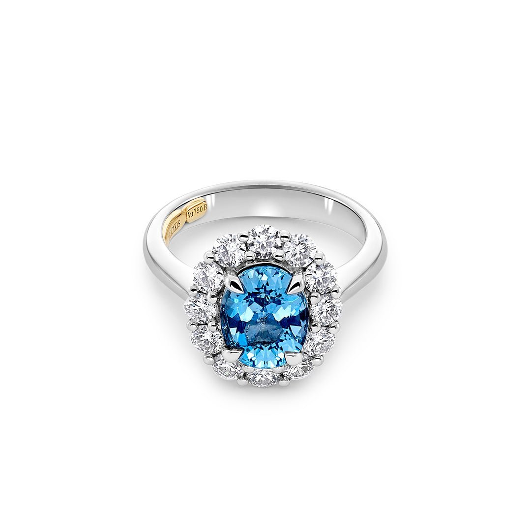 Brazilian Aquamarine & Diamond Ring - Dracakis Jewellers