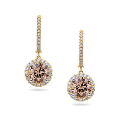 Champagne & White Diamond Earrings - Dracakis Jewellers