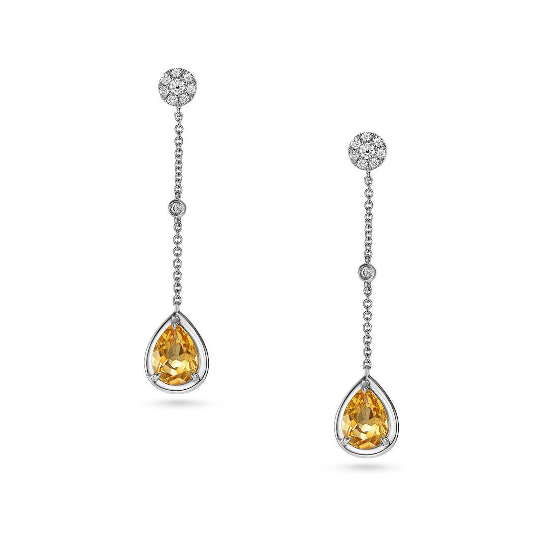 Citrine & Diamond  Earrings - Dracakis Jewellers