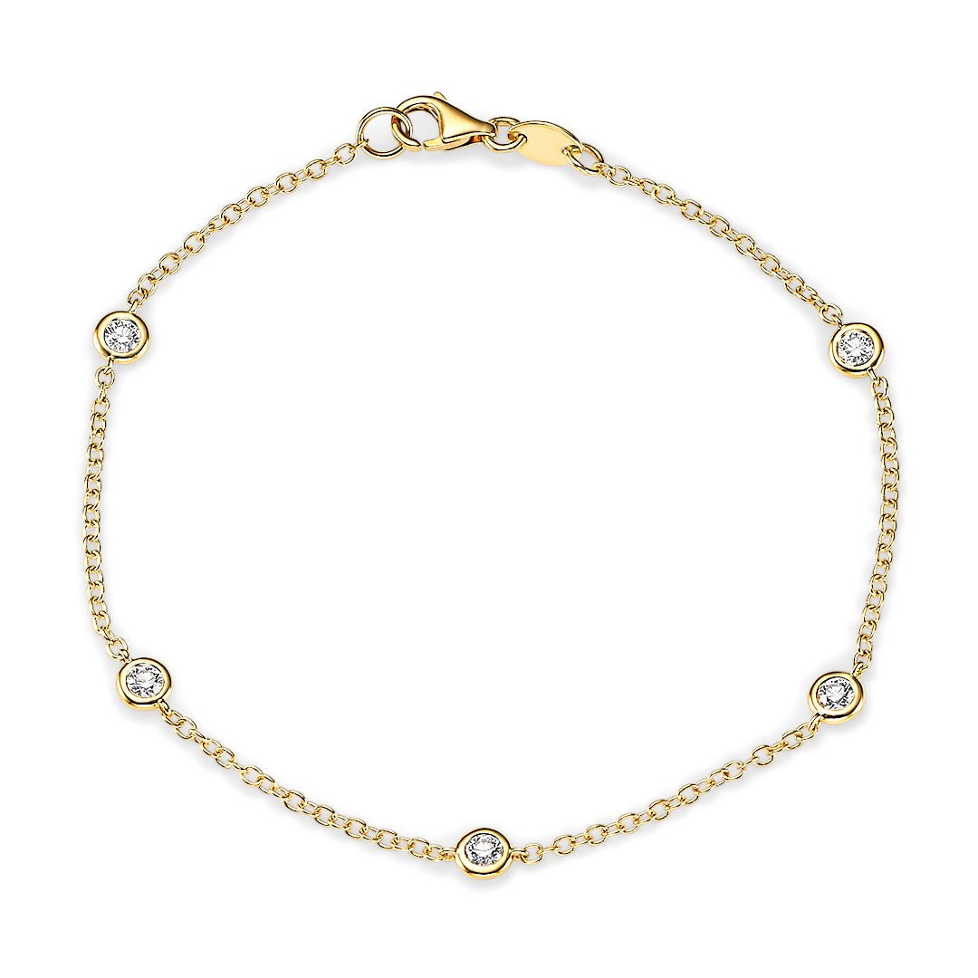 Delicate Bezel Set Diamond Bracelet - Dracakis Jewellers