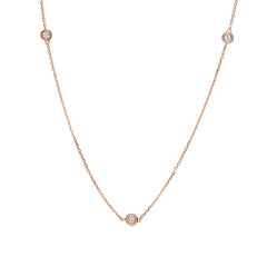 Delicate Bezel Set Diamond Necklace - Dracakis Jewellers