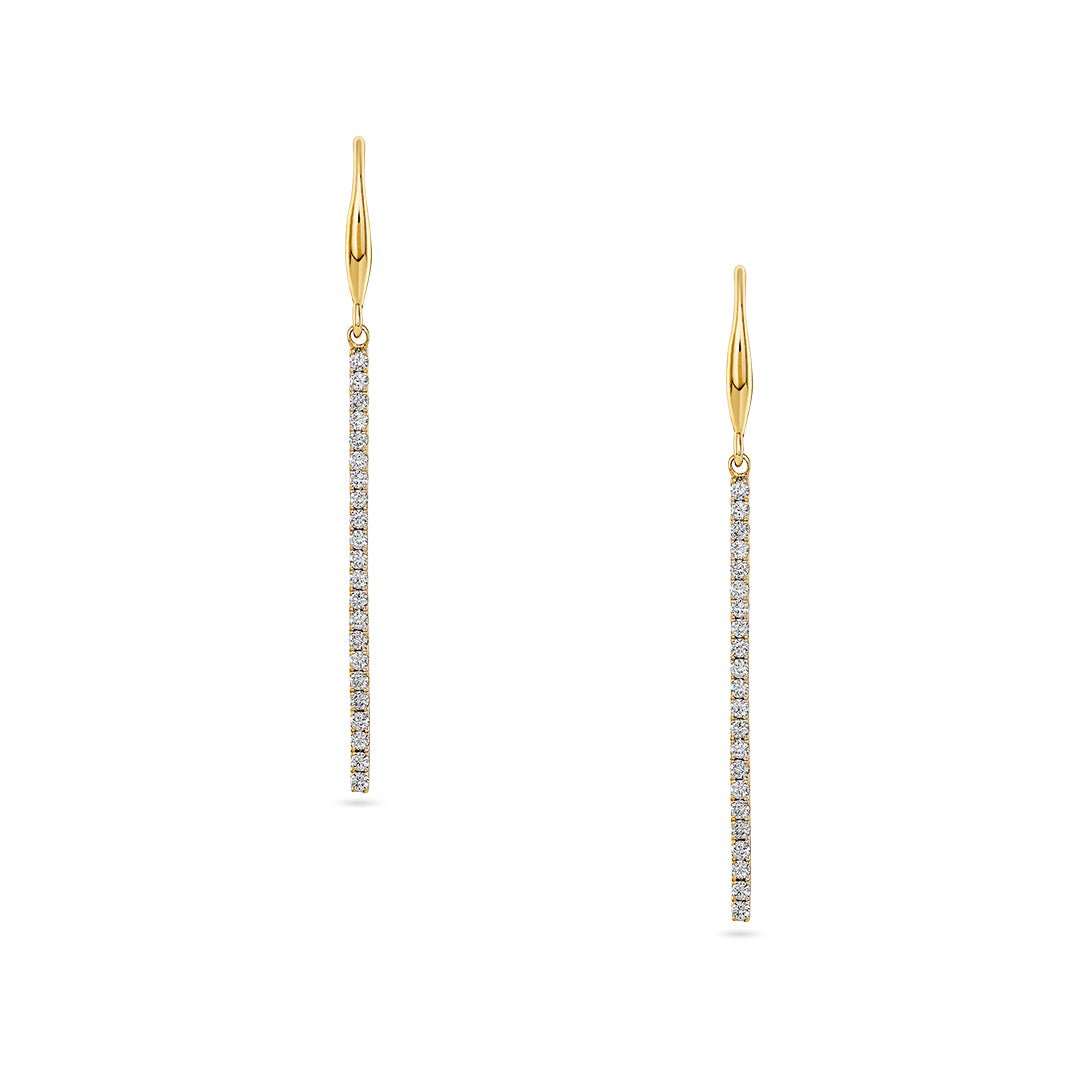 Diamond Bar Drop Earrings - Dracakis Jewellers