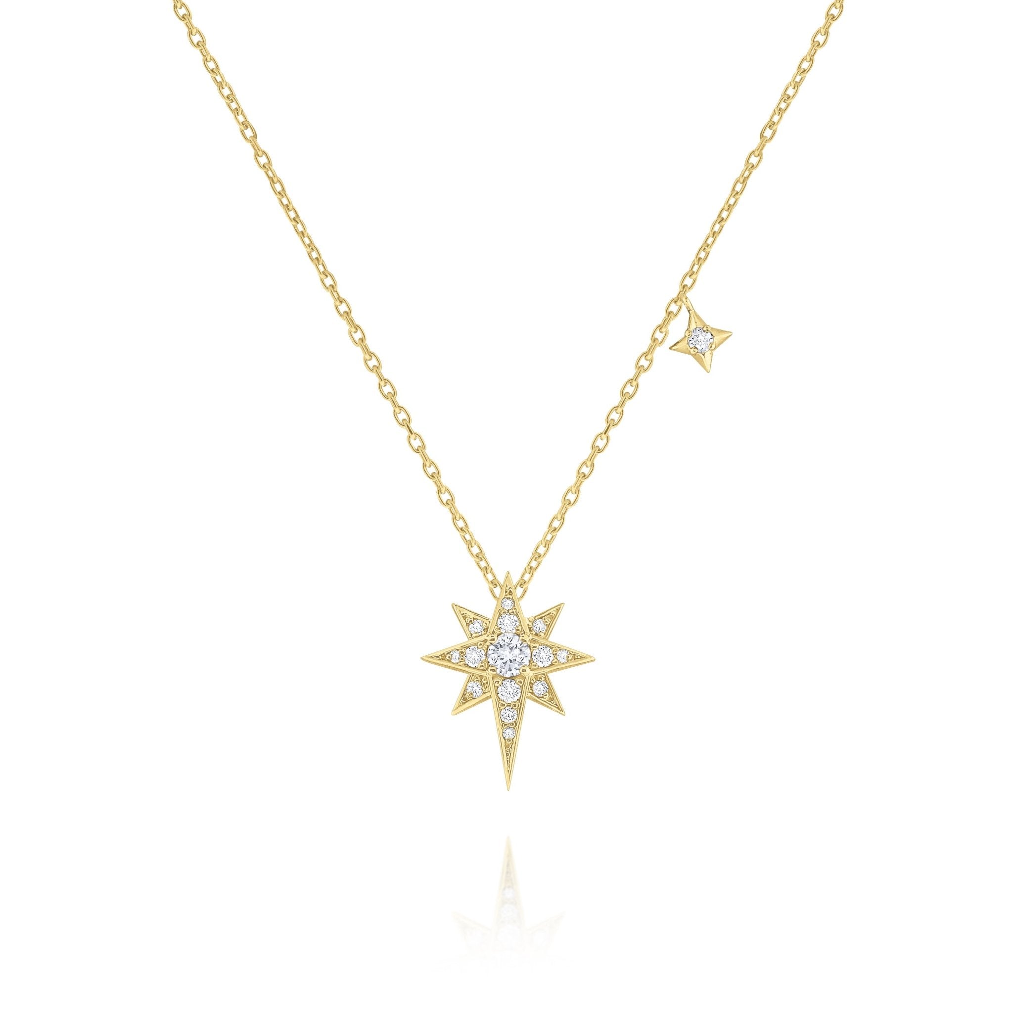 Diamond Double Star Necklace - Dracakis Jewellers