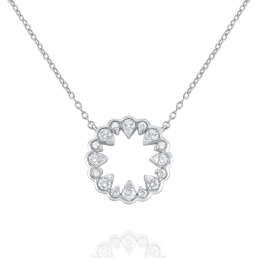 Diamond Floral Openwork Necklace - Dracakis Jewellers