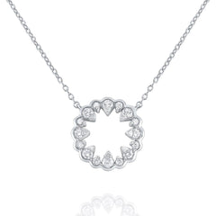 Diamond Floral Openwork Necklace - Dracakis Jewellers