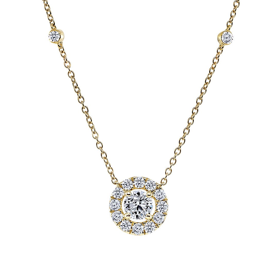 Diamond Halo Necklace - Dracakis Jewellers
