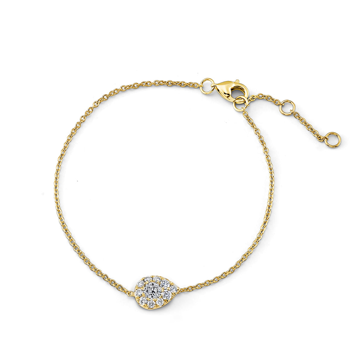 Diamond Halo Pear Shape Bracelet - Dracakis Jewellers