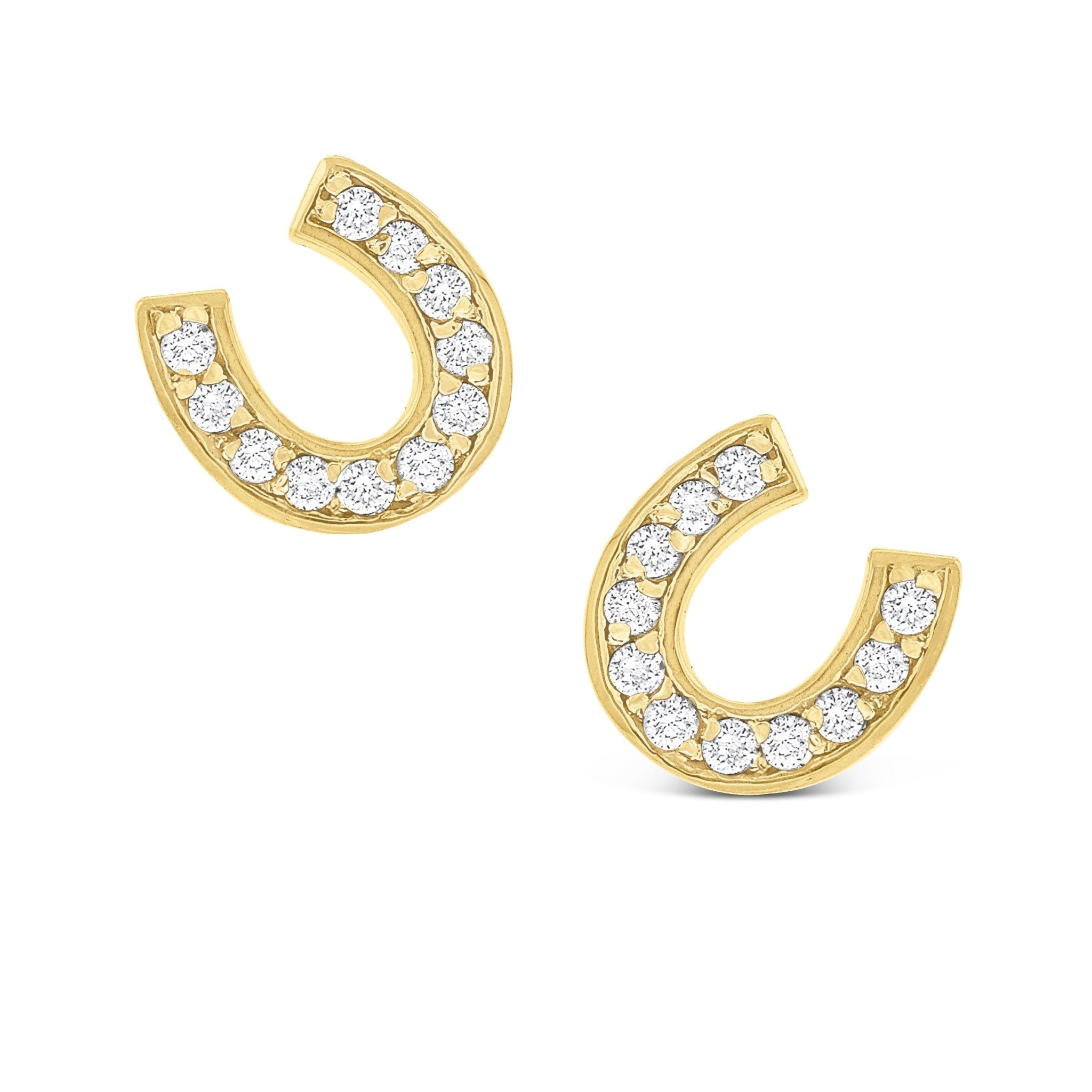 Diamond Horseshoe Stud Earrings - Dracakis Jewellers