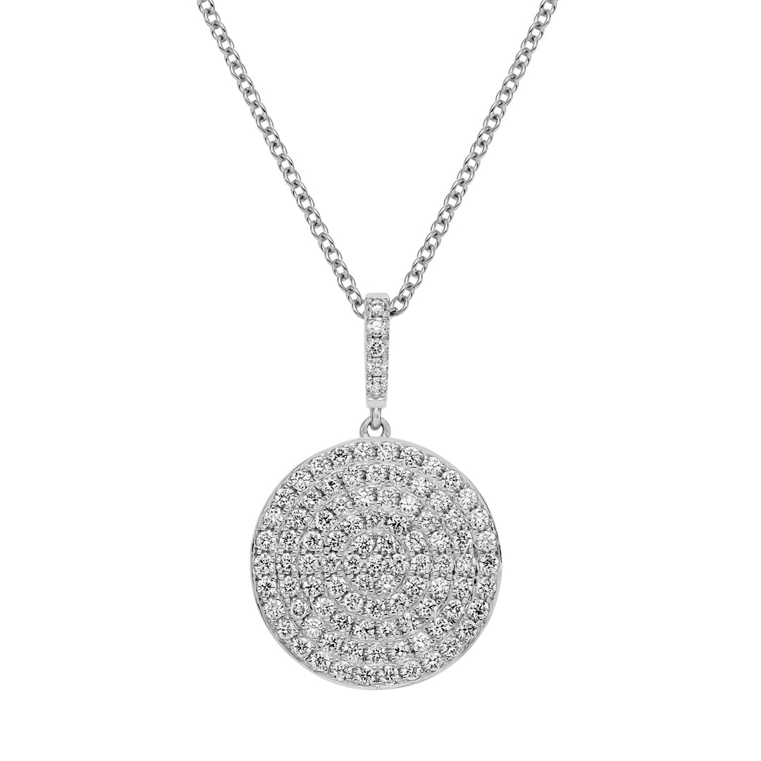 Diamond Pave Disc Pendant - Dracakis Jewellers