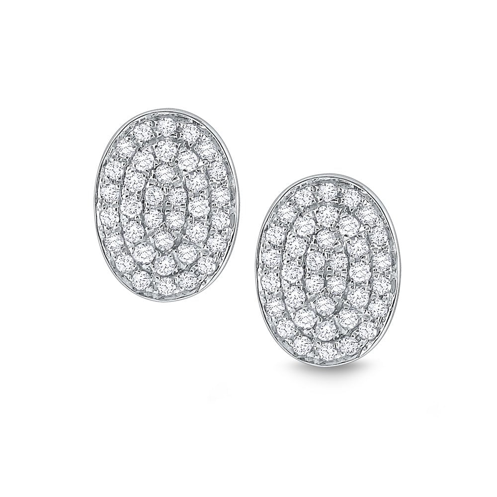 Diamond Pavé Oval Stud Earrings - Dracakis Jewellers