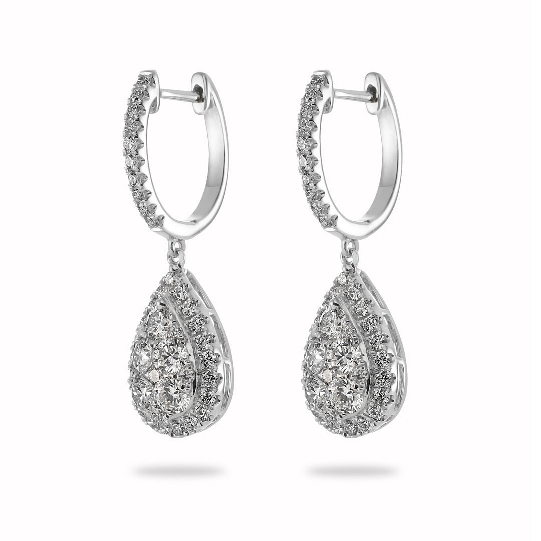 Diamond Pear Shaped Earrings - Dracakis Jewellers