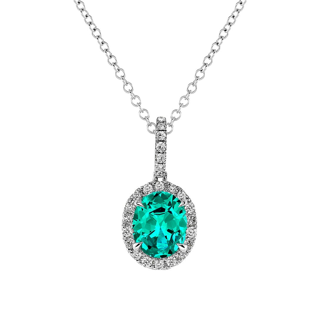 Emerald & Diamond Pendant - Dracakis Jewellers