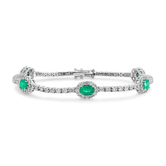 Emerald & Diamond Tennis Bracelet - Dracakis Jewellers