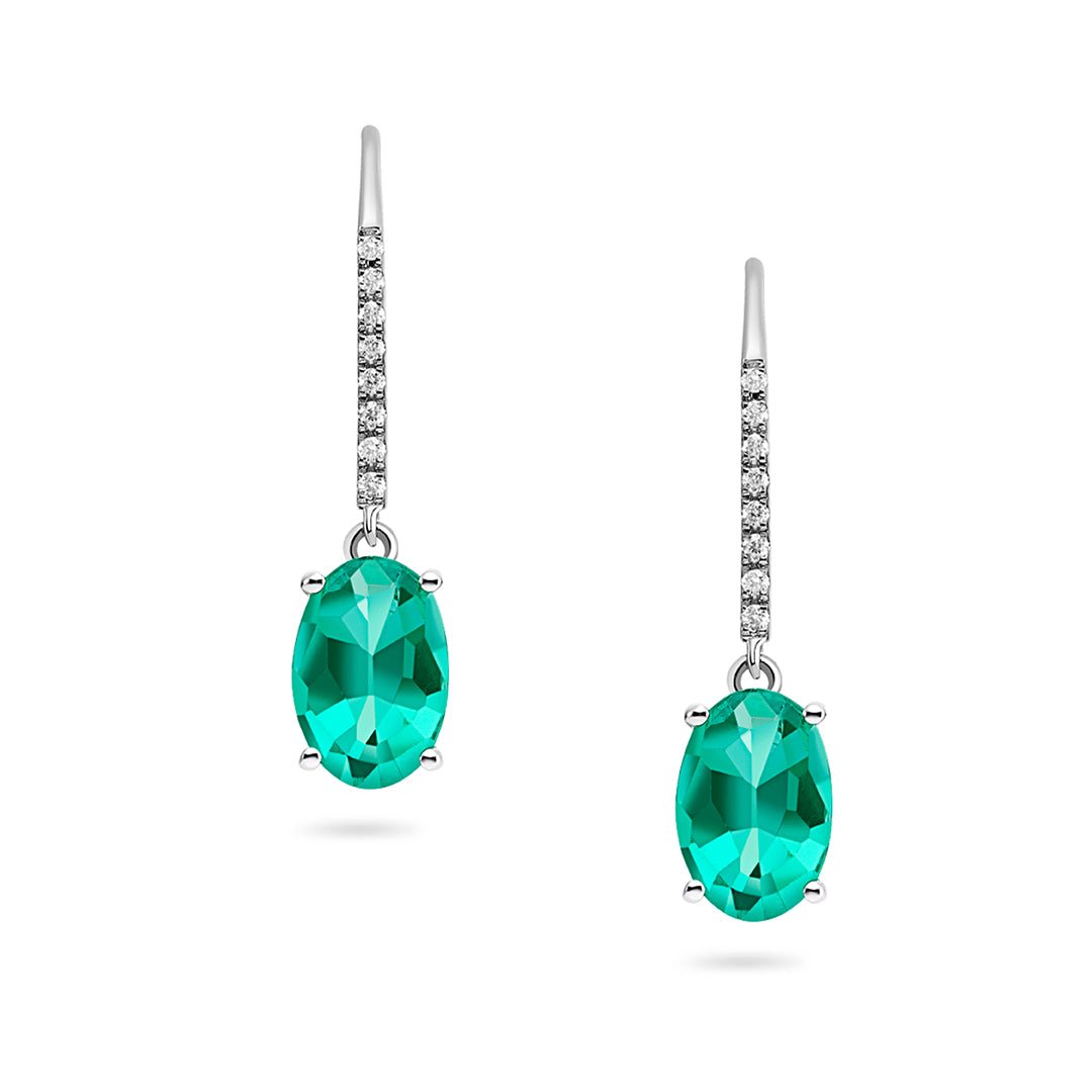 Emerald & Diamond Earrings - Dracakis Jewellers