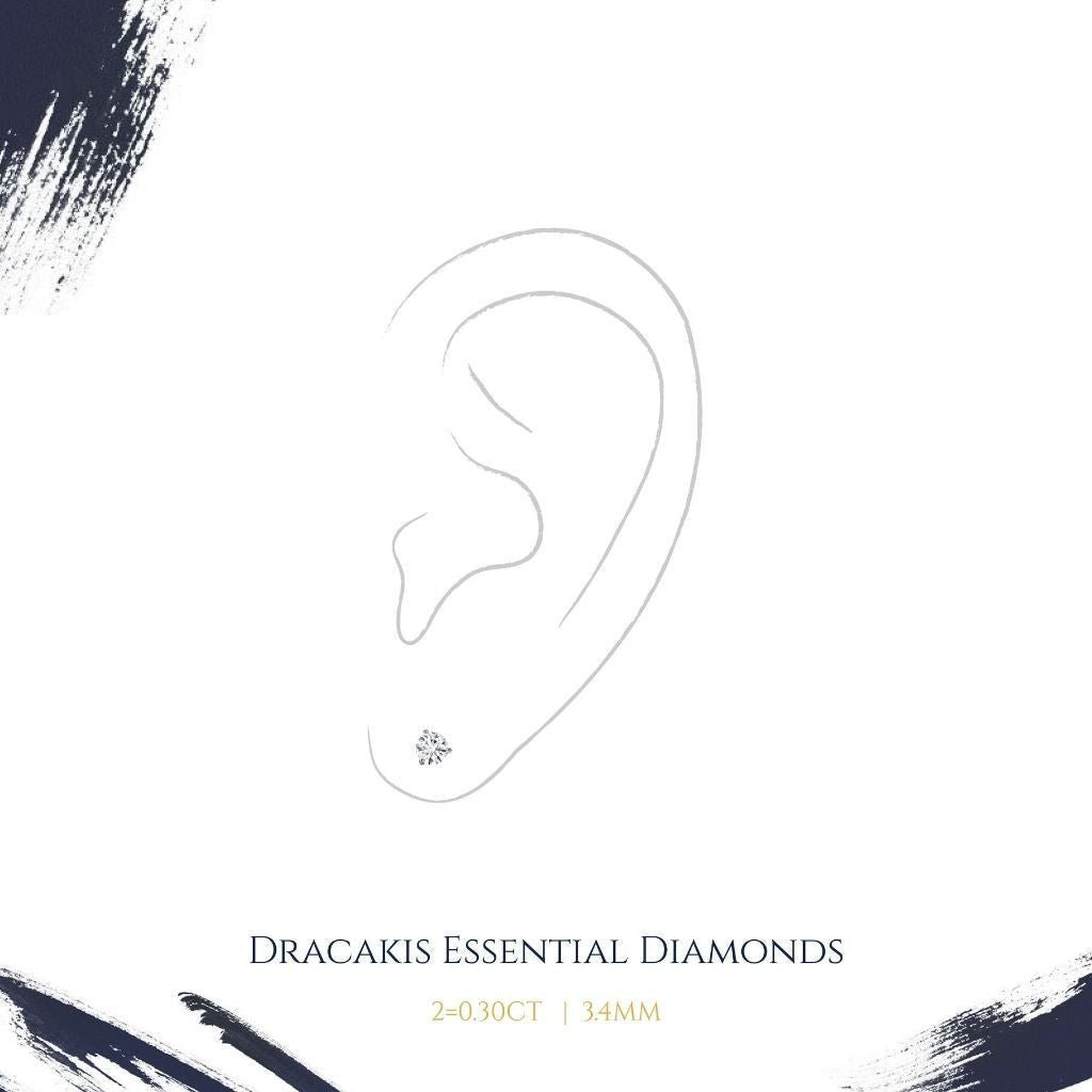 Diamond Stud Earrings (0.20-0.45ct) - Dracakis Jewellers