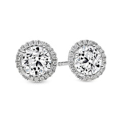 Diamond Halo Earrings (2.00ct) - Dracakis Jewellers