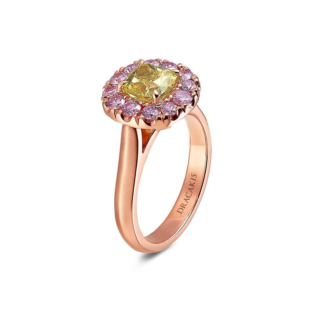Yellow & Pink Diamond Engagement Ring - Dracakis Jewellers