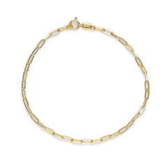 Fine Paperclip Link Gold Bracelet - Dracakis Jewellers