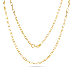 Fine Paperclip Link Gold Necklace - Dracakis Jewellers