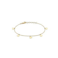 Five Tiny Hearts Gold Bracelet - Dracakis Jewellers