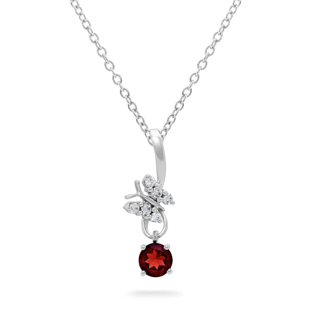 Garnet & Diamond Pendant - Dracakis Jewellers