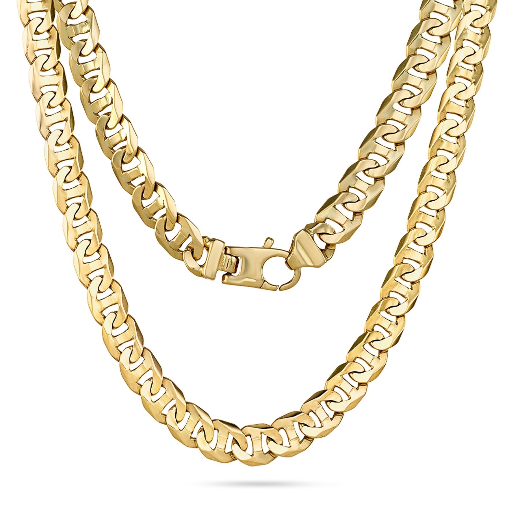 Gold Bevelled Edge Anchor Link Chain - Dracakis Jewellers | Dracakis ...
